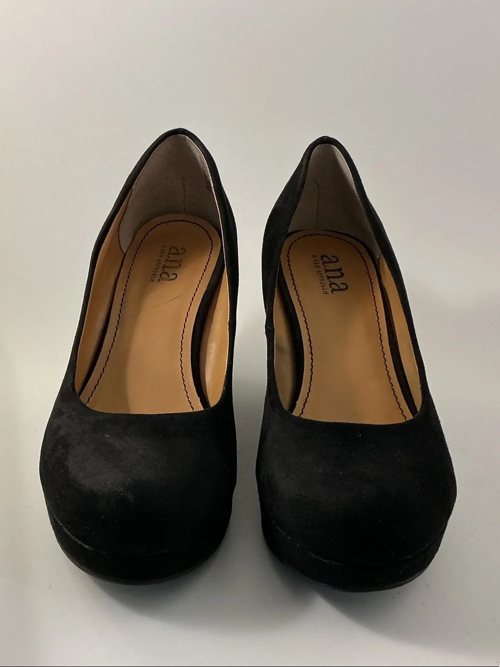 a.n.a Black Suede 3” Wedge Pump